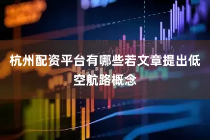 杭州配资平台有哪些若文章提出低空航路概念