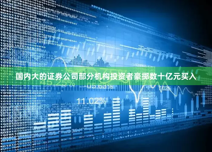 国内大的证券公司部分机构投资者豪掷数十亿元买入